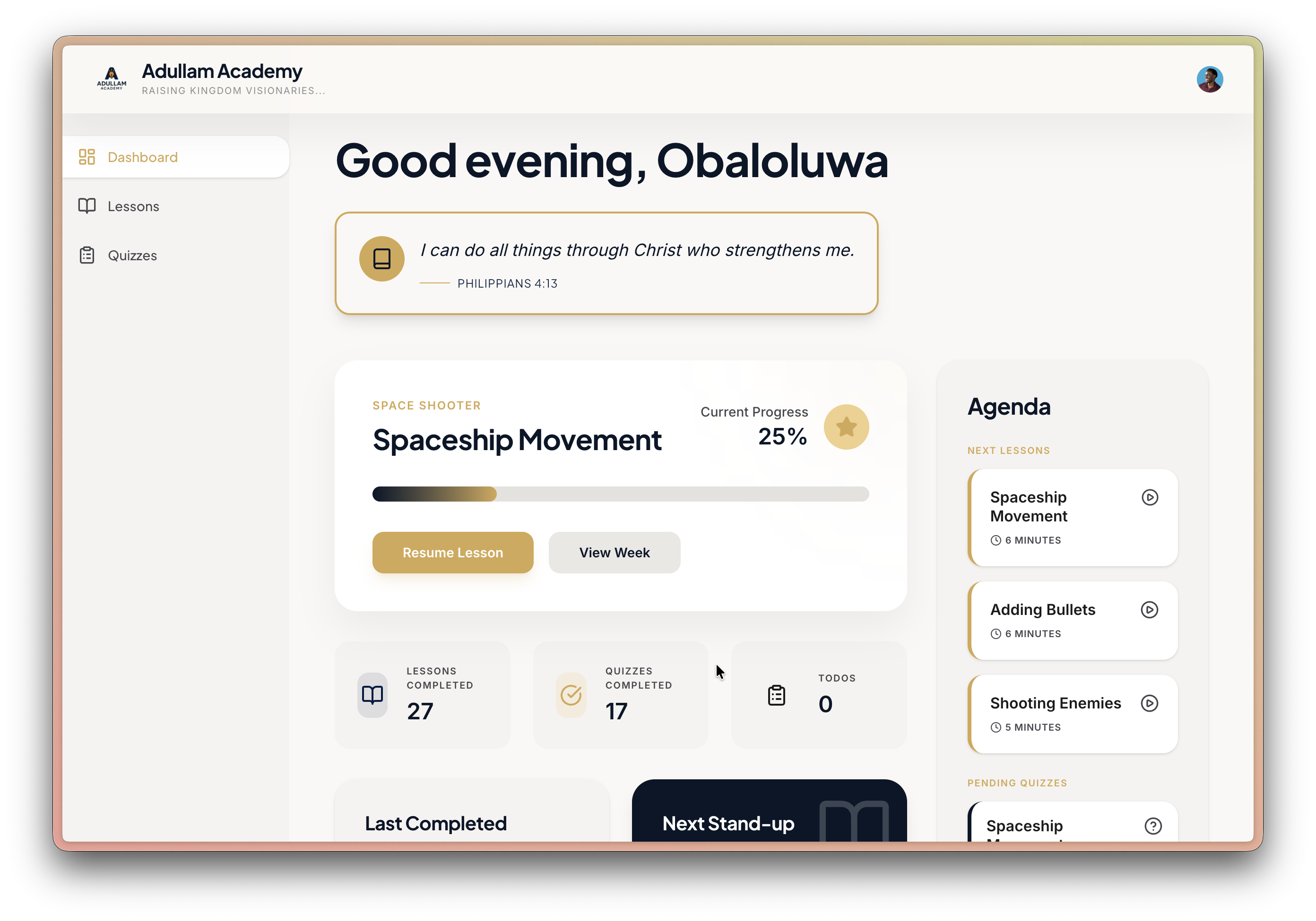 Adullam LMS Dashboard